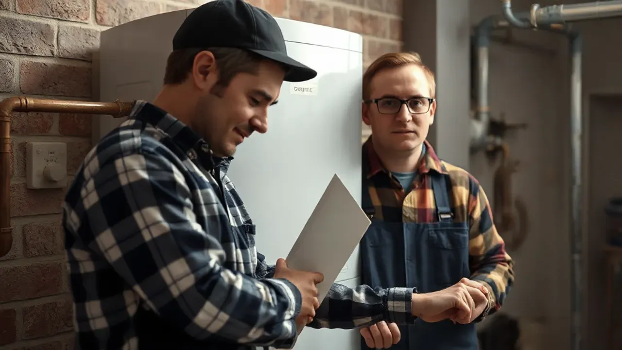 Two professionals working on Gas boiler replacement near Chester