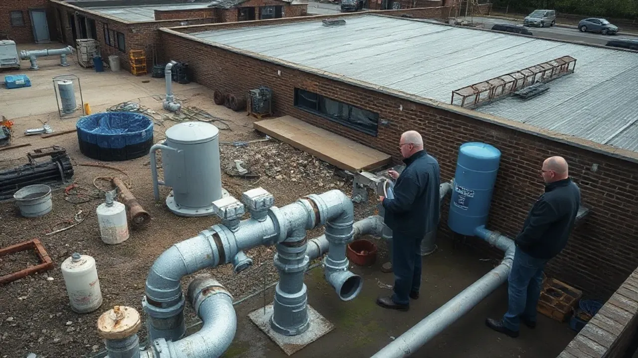 An elevated view across a site relevant to Plumbing in Northwich near Chester